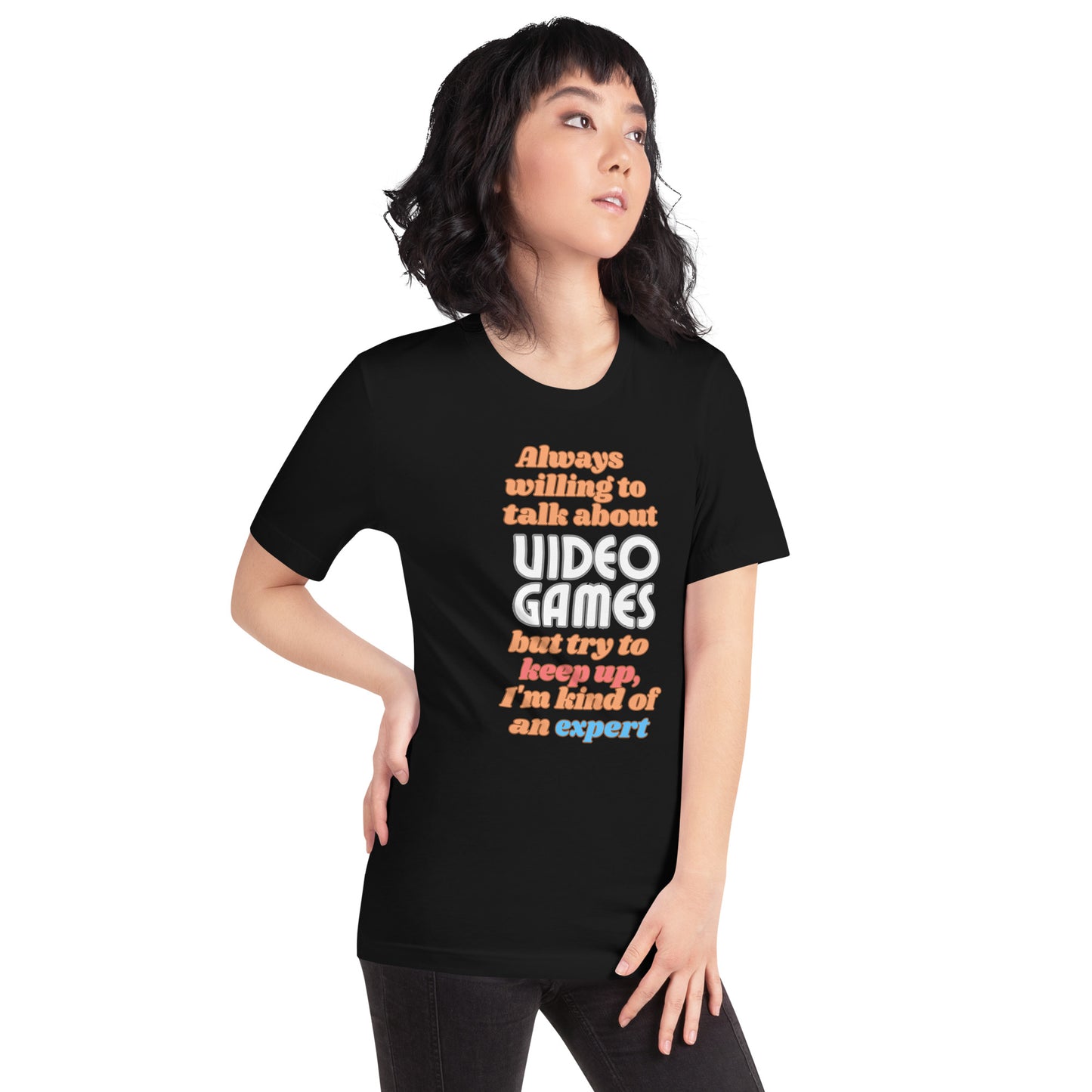 Always Willing To Talk Video Games t-shirt