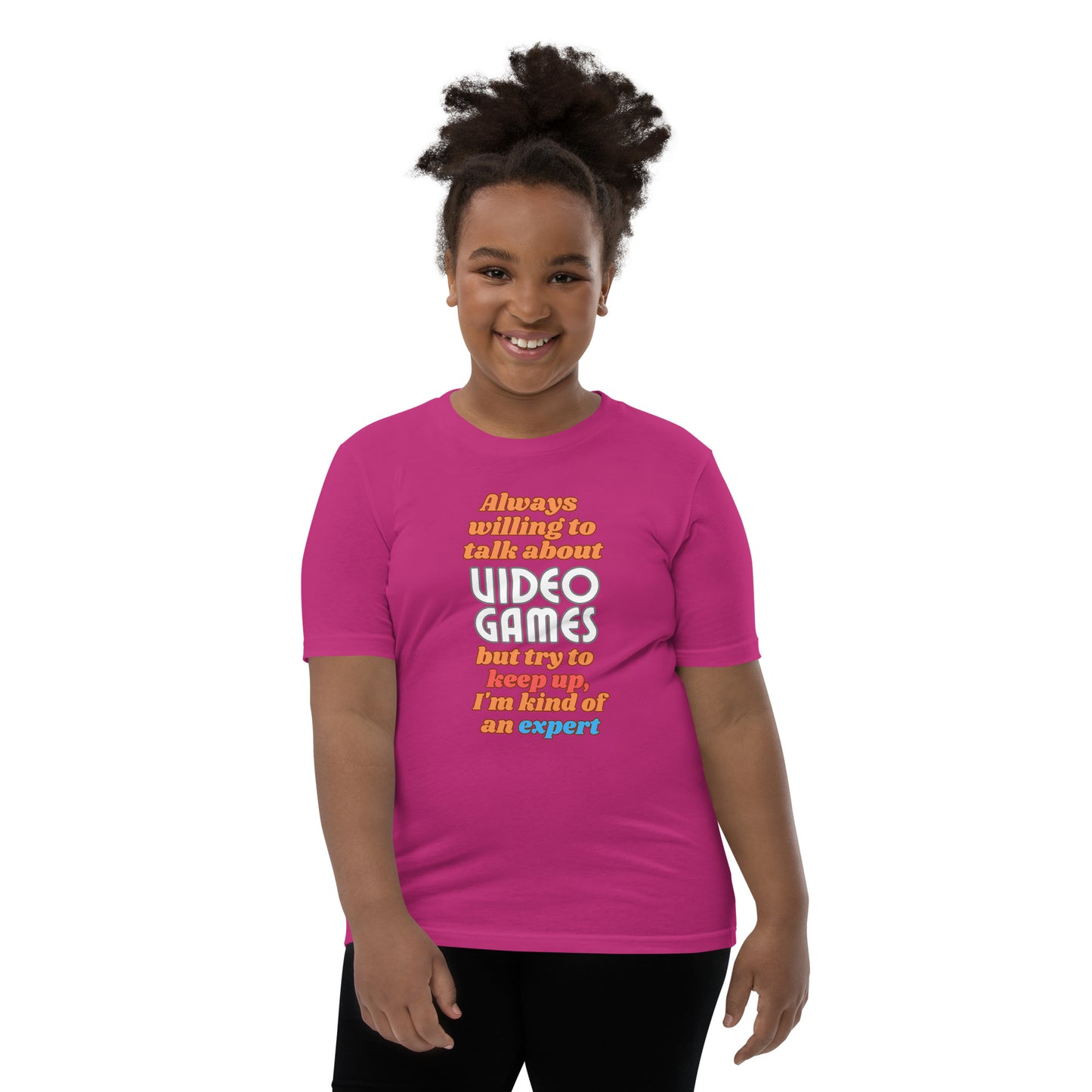 Always Willing To Talk Video Games kids T-Shirt