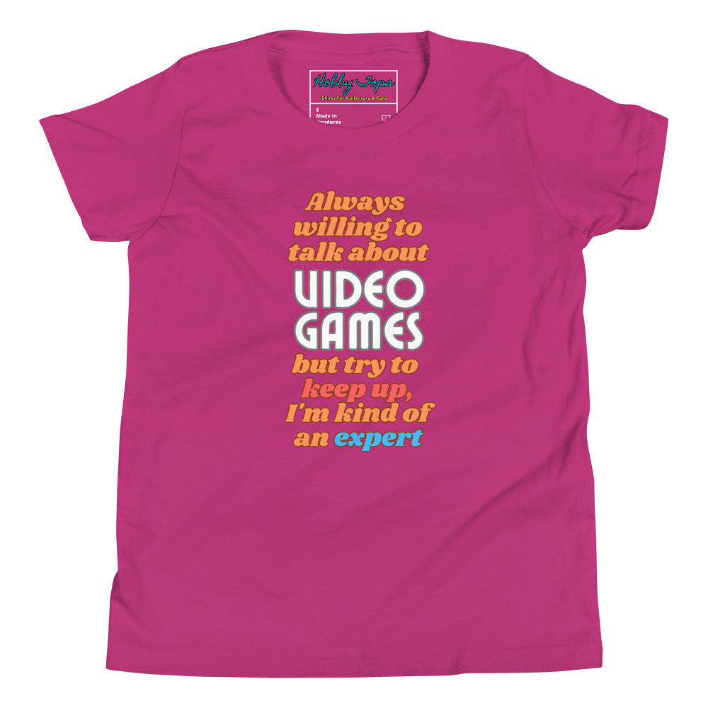 Always Willing To Talk Video Games kids T-Shirt