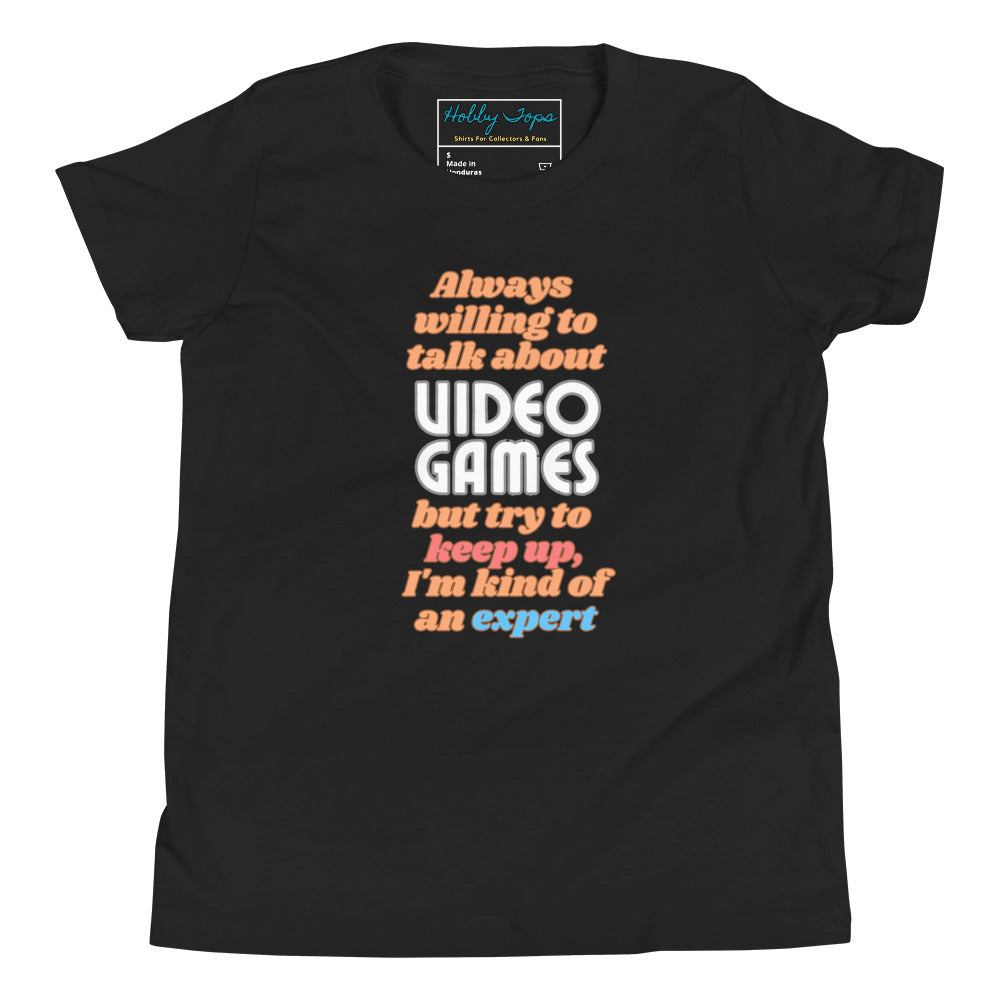 Always Willing To Talk Video Games kids T-Shirt