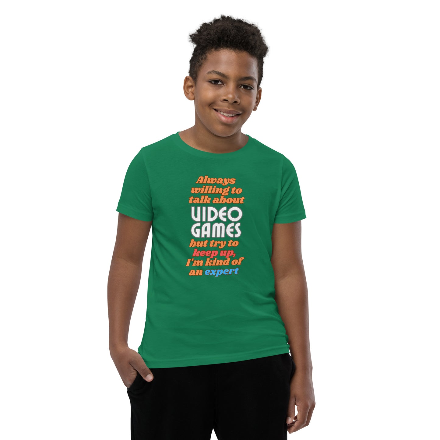 Always Willing To Talk Video Games kids T-Shirt