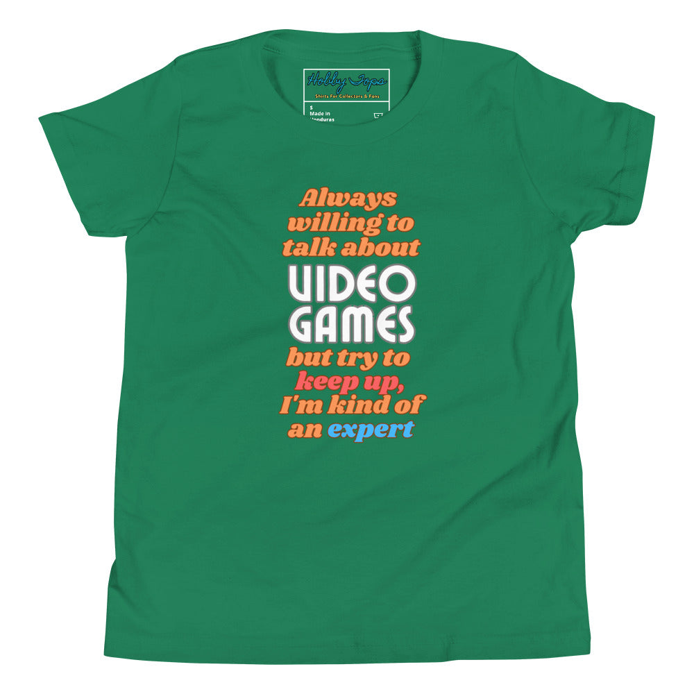 Always Willing To Talk Video Games kids T-Shirt